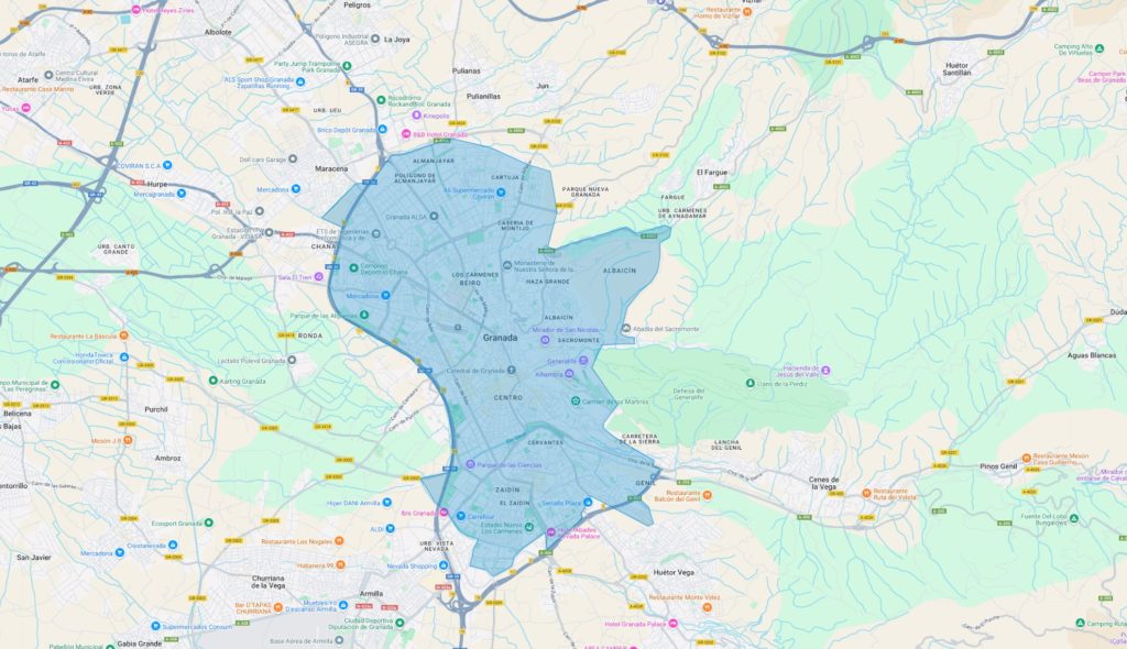 zona bajas emisiones granada mapa