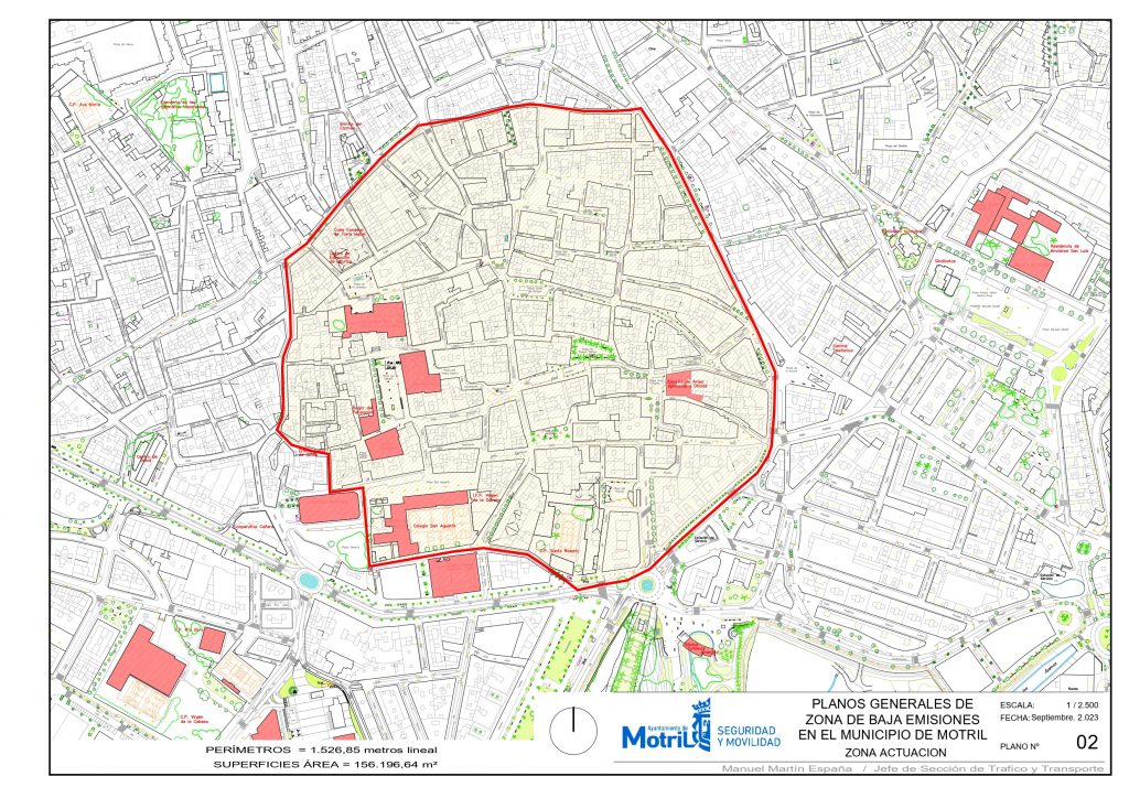Zona de bajas emisiones en Motril mapa